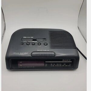 Sony Alarm Clock Model ICF-C25 Vintage Dream Machine Tested Black Vintage AM FM